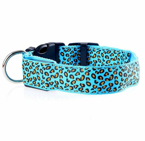 Fashion Leopard Adjustable Led Dog Collar